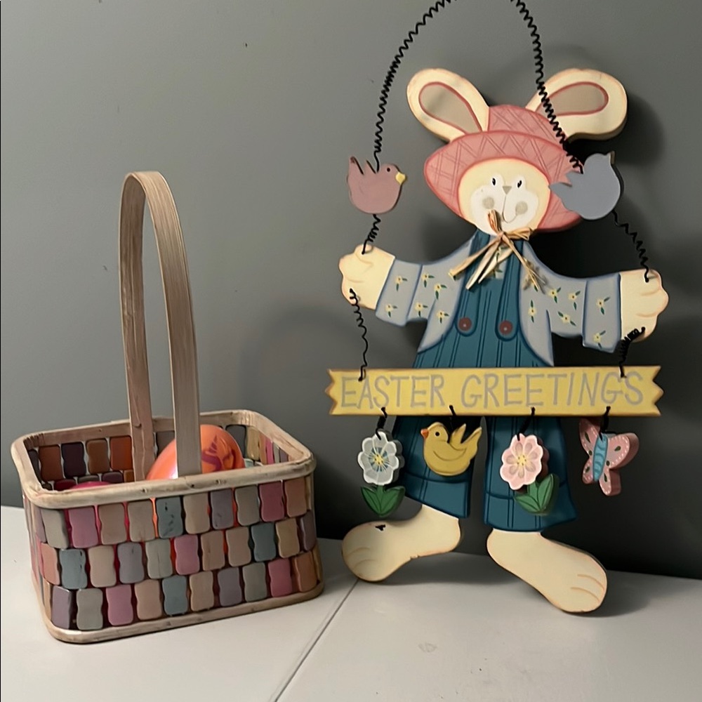 Easter Bunny Wall Hanging with Basket